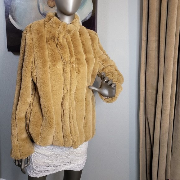 FAUX FUR COLLARED LONG SLEEVE JACKET - Picture 6 of 6